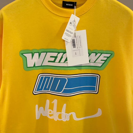 We11done超大版型有机棉植绒涂鸦T恤 商品图2