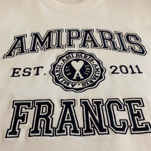 Ami de Coeur 23春夏设计师系列男女同款棉质刺绣短袖T恤 商品图5