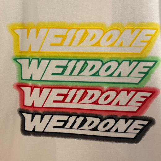 We11done超大版型有机棉植绒弹幕T恤 商品图2