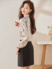 春夏印花设计衬衫修身长裤职场气质两件套装女 商品缩略图5