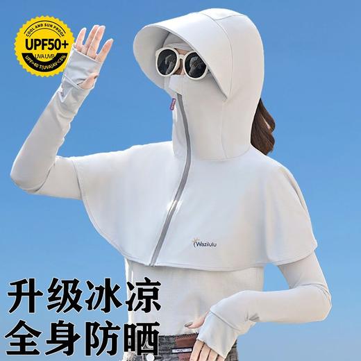 帽子女夏天防晒帽冰丝防晒面罩遮脸护颈骑车开车面纱防紫外线遮阳 商品图3