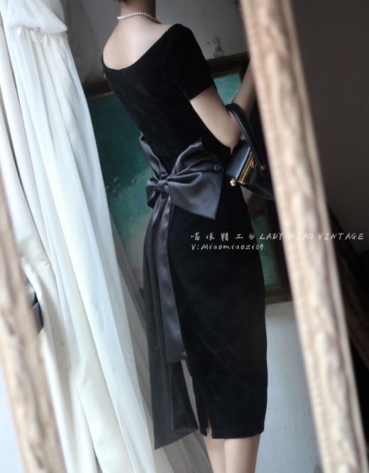 #1011【复团】喵娘精工丨定制《自深深处》Grace王妃的魔幻衣橱黑丝绒连衣裙 商品图5
