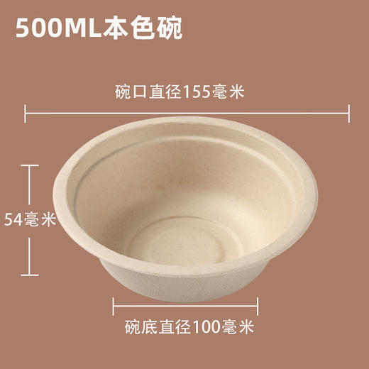 【50只】本色可降解一次性餐具户外聚餐露营烧烤野餐纸碗盘子蛋糕盘纸盘 商品图7