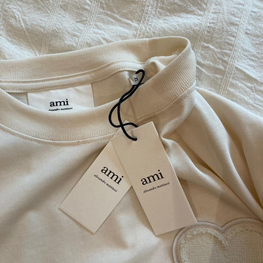 Ami 2021ssDe Coeur贴花短袖Ｔ恤-米白色 商品图8