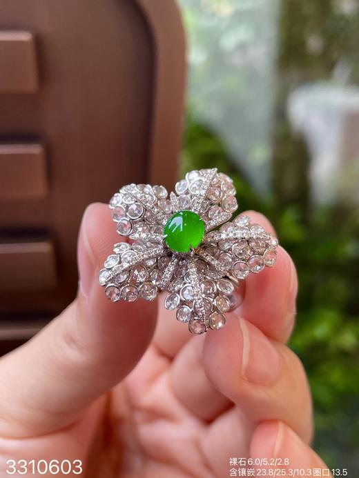 玻璃艳绿蛋面戒指32999【3310603】 商品图5