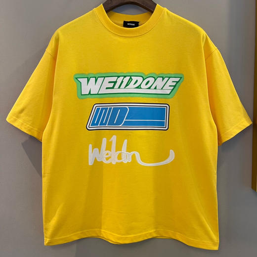 We11done超大版型有机棉植绒涂鸦T恤 商品图0