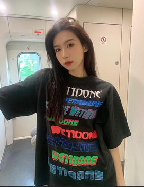 We11done超大版型有机棉弹幕T恤