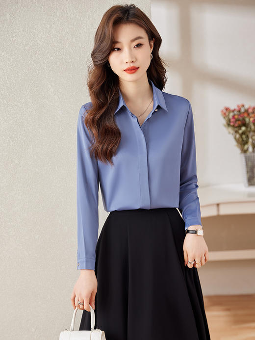 职业通勤衬衫工作服高腰A字半身裙子两件套装女 商品图1