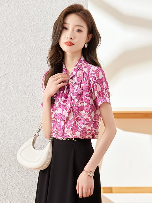 新款蝴蝶结领衬衫休闲百搭舒适显瘦衬衣上衣女 商品图2