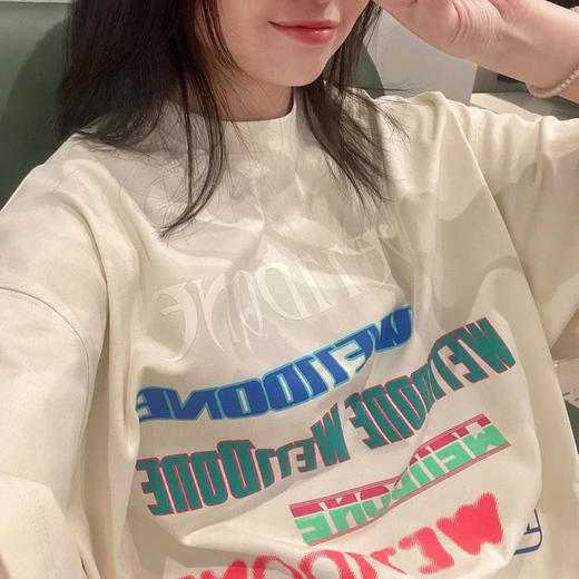 We11done超大版型有机棉弹幕T恤 商品图0