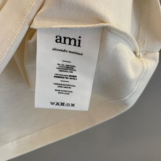 Ami 2021ssDe Coeur贴花短袖Ｔ恤-米白配灰绣花 商品图3