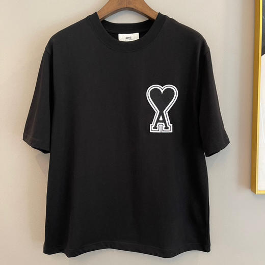 Ami 2021ssDe Coeur贴花短袖Ｔ恤-黑色 商品图0