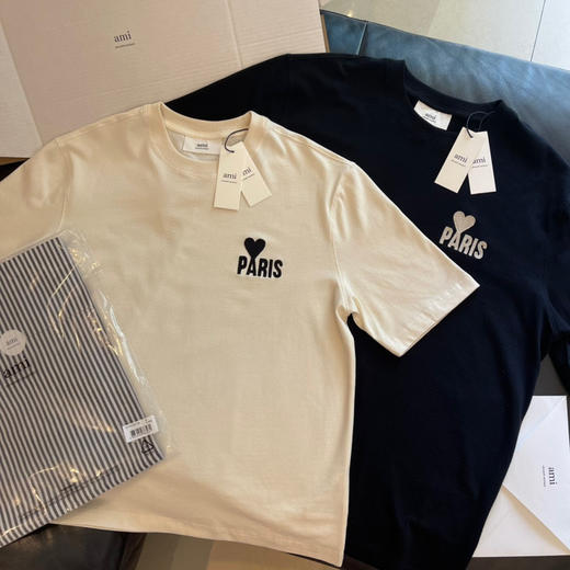 Ami 春夏时装周限定款PARIS DE COEUR有机棉短袖T恤 商品图8