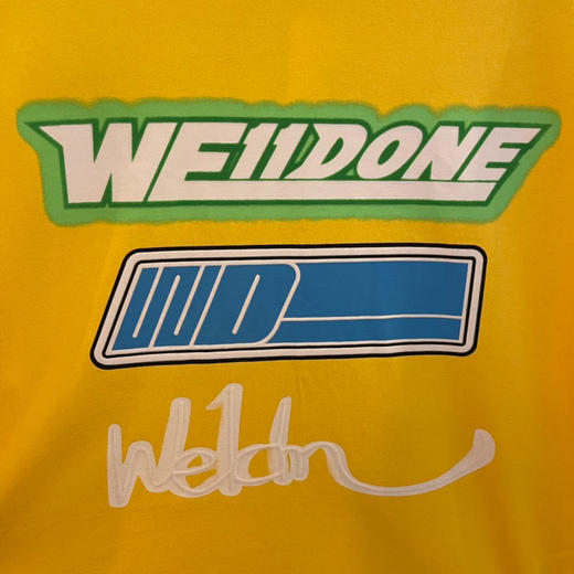 We11done超大版型有机棉植绒涂鸦T恤 商品图5