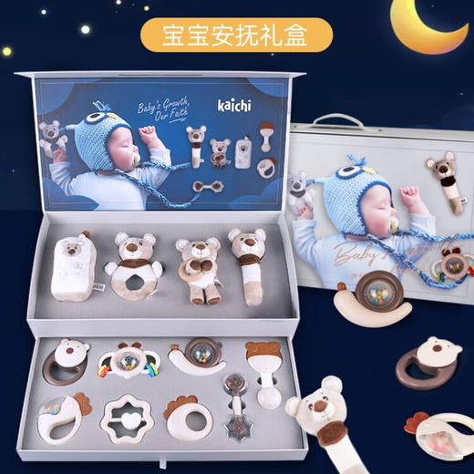 凯驰玩具（Kaichi）婴儿玩具新生儿安抚礼盒套装0-1-3岁12件套 商品图10