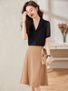 时尚泡泡袖职业通勤衬衫高腰A字半身裙两件套装 商品缩略图0