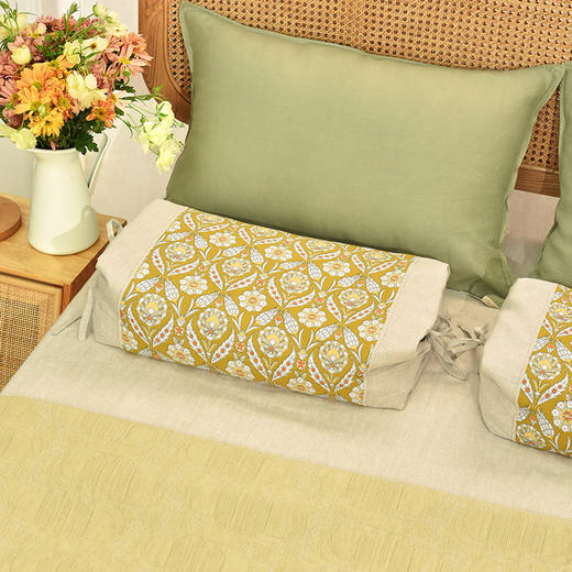 君主月季系列荞麦壳枕头可调节荞麦壳护颈枕 商品图0