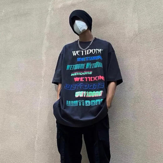 We11done超大版型有机棉弹幕T恤 商品图4