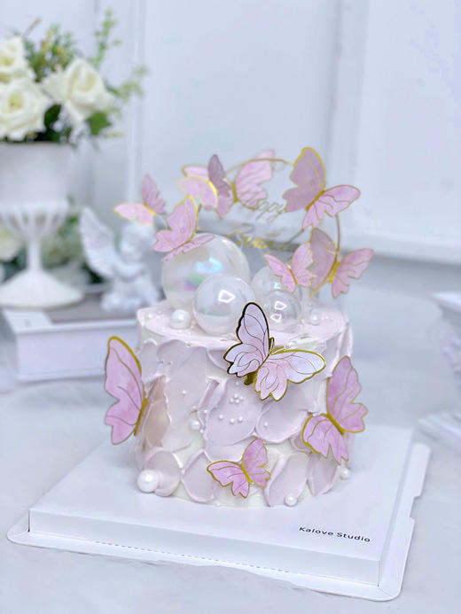 粉色女神女仙女蝴蝶蛋糕 商品图1