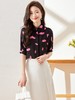 夏季新款短袖港风印花衬衫休闲百搭衬衣上衣女 商品缩略图1