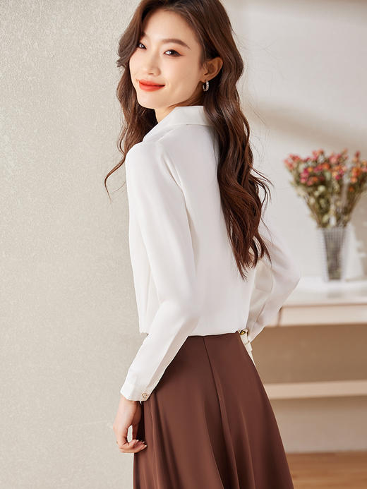 职业通勤衬衫工作服高腰A字半身裙子两件套装女 商品图6