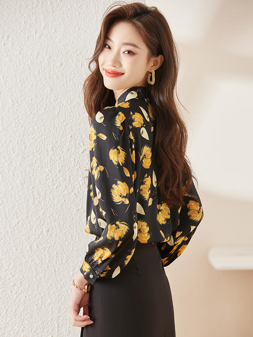 春夏印花设计衬衫简约A型半身裙职场气质两件套装女 商品图6