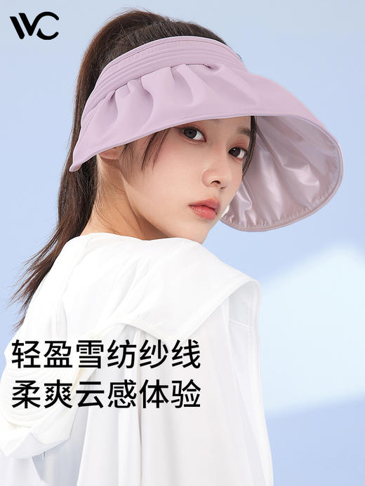 VVC云扇贝壳防晒帽女夏季防紫外线2023新款遮脸空顶太阳帽大檐云扇贝壳帽 商品图1