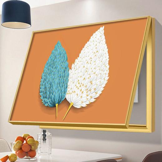 轻奢电表箱装饰画免打孔配电箱遮挡画开关盒现代简约羽毛北欧上翻 商品图1