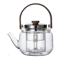 璃海匠心-透明乐栖蒸煮壶1000ML围炉煮茶壶养生泡茶提梁壶碳炉电陶炉家用