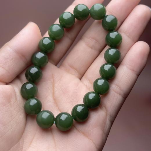 碧玉单圈手串-菠菜绿圆珠 商品图0