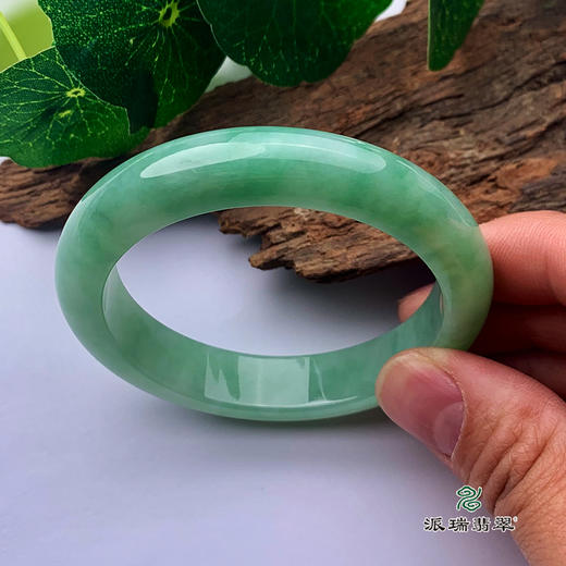 派瑞翡翠 翡翠手镯 糯种 飘花 商品图2