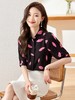 夏季新款短袖港风印花衬衫休闲百搭衬衣上衣女 商品缩略图3