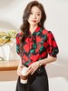 夏季新款撞色别致碎花衬衫修身百搭印花衬衣高级感 商品缩略图3