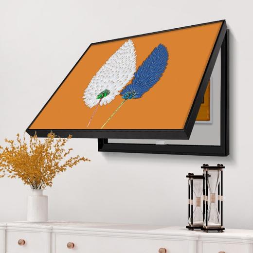 轻奢电表箱装饰画免打孔配电箱遮挡画开关盒现代简约羽毛北欧上翻 商品图6