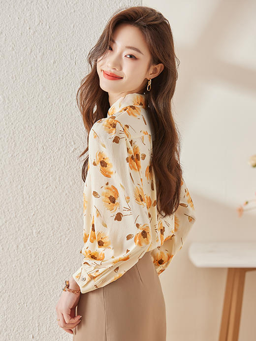 春夏印花设计衬衫简约A型半身裙职场气质两件套装女 商品图7