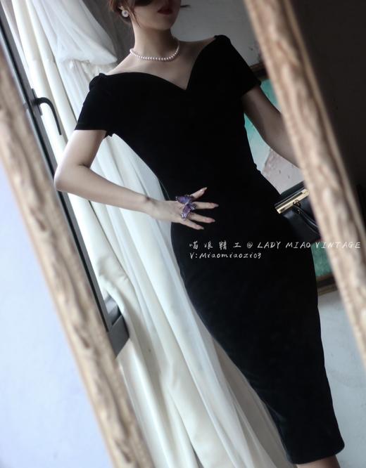 #1011【复团】喵娘精工丨定制《自深深处》Grace王妃的魔幻衣橱黑丝绒连衣裙 商品图1