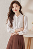 新款蕾丝口袋衬衫简约A型半身裙职场两件套装女 商品缩略图1