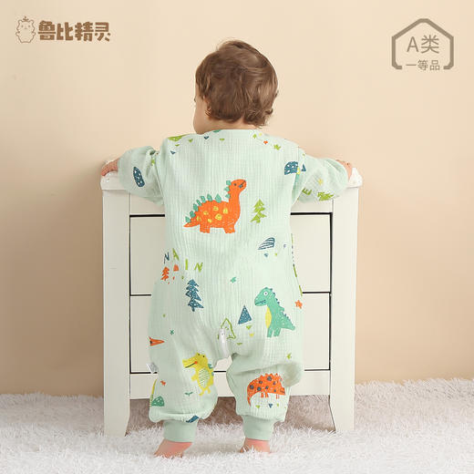 【婴儿纱布睡袋 吸汗透气】婴儿分腿睡袋宝宝纱布A类纯棉薄款防踢被四季新生儿空调家居服 商品图3