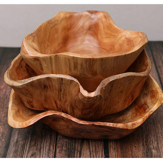 实木果盆木盆厨房洗菜果盘家用收纳糖果干果盘李子柒同款木质餐盘 商品图0