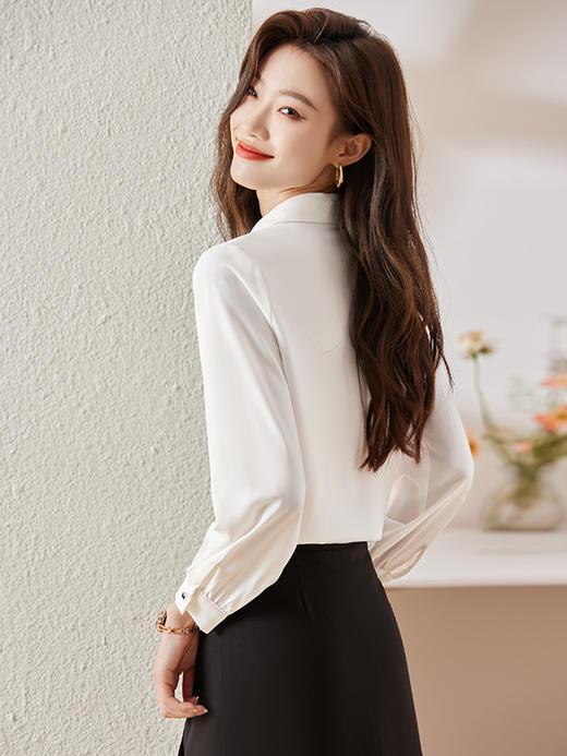 春夏季设计感条纹衬衫修身百搭半身裙职场两件套装女 商品图7