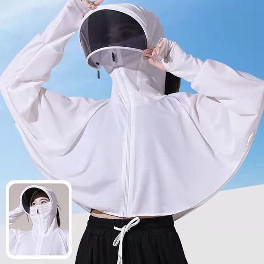 防晒衣冰丝长袖薄防晒披肩斗篷透气防紫外线遮脸护颈面罩 商品图7