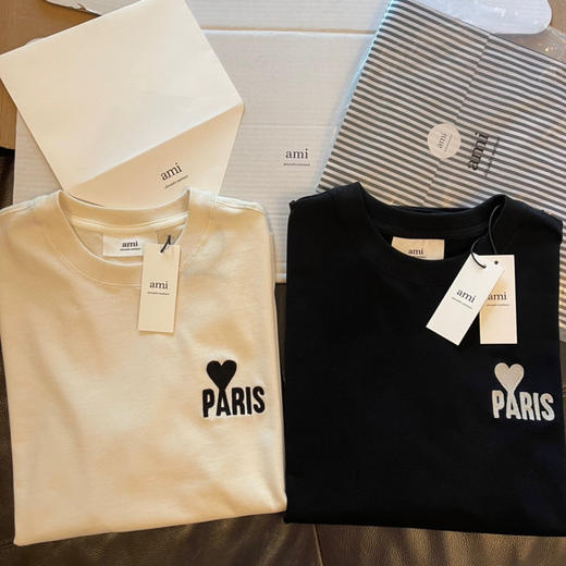 Ami 春夏时装周限定款PARIS DE COEUR有机棉短袖T恤 商品图5