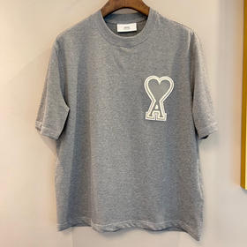 Ami 2021ssDe Coeur贴花短袖Ｔ恤-灰色