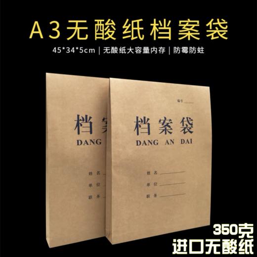 A3档案袋ST-A305 牛皮纸资料文件袋350克进口无酸纸 蓝字加大加厚1个 商品图0