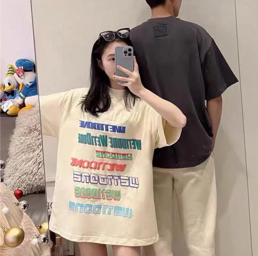 We11done超大版型有机棉弹幕T恤 商品图1