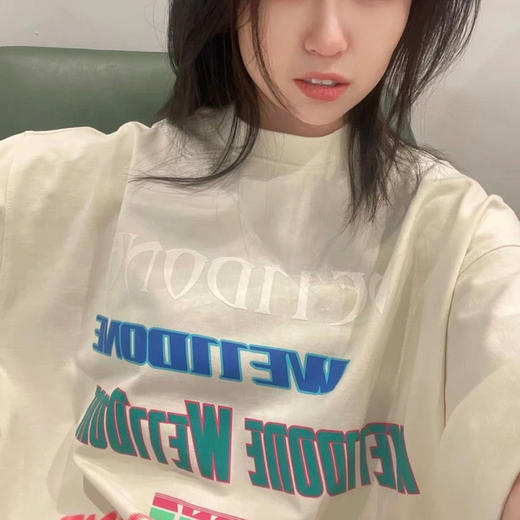 We11done超大版型有机棉弹幕T恤 商品图5