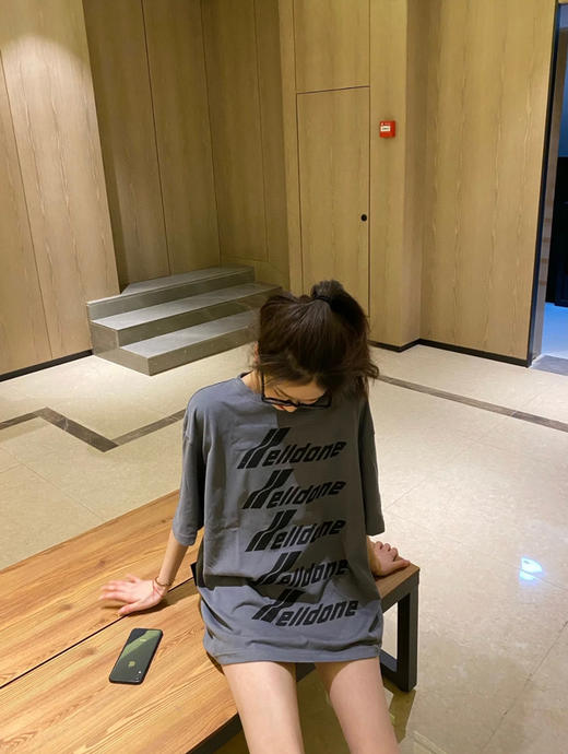 We11done超大版型有机棉弹幕T恤 商品图0