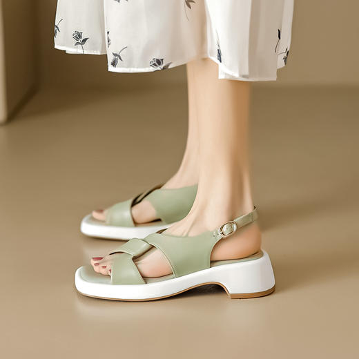 夏季新款，清新百搭里外全皮厚底凉鞋FDME-FD8187 商品图2