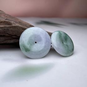 翡翠吊坠-飘花平安扣