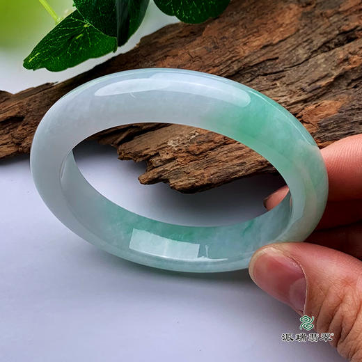 派瑞翡翠 翡翠手镯 糯种 飘花 商品图5